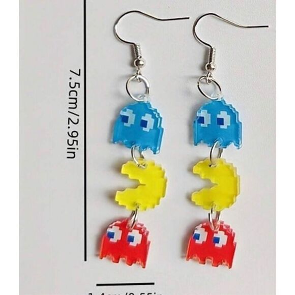 Video Game Themed Dangle Earrings - Picture 2 of 4